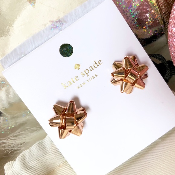 Kate Spade ♠️ NWT Rose Gold Bow Earrings - Picture 3 of 7